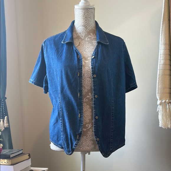 Bill Blass Vintage Blue Denim Shirt - Picture 1 of 4